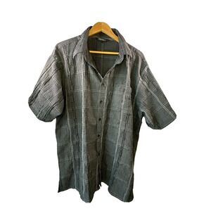 Bagazio Mens Short Sleeve Collared Button Up Size 2XL Black,White 100%Polyester
